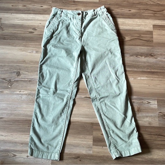 Boden Trousers Pale Green Straight Leg Chino Stretch Cotton Women’s 2P Cropped - Picture 9 of 11